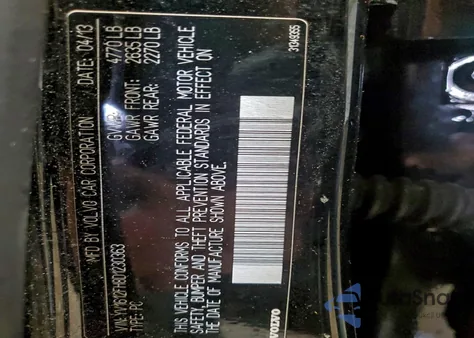 2013 Volvo S60 T5 from USA, damaged, VIN YV1612FH8D1230363